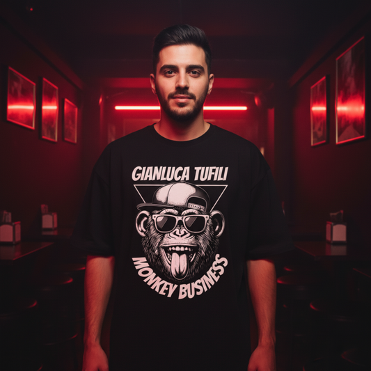 Masculogue® „Monkey Business – Gianluca Tufili“ – Oversized Shirt (Unisex)