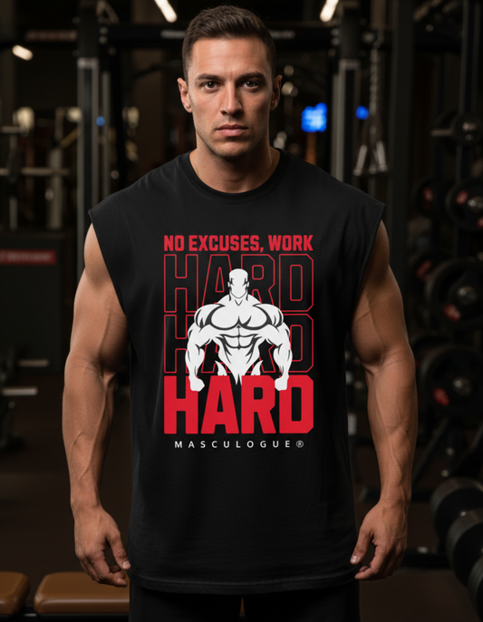 Masculogue® – „Work Hard“ Oversized Tanktop