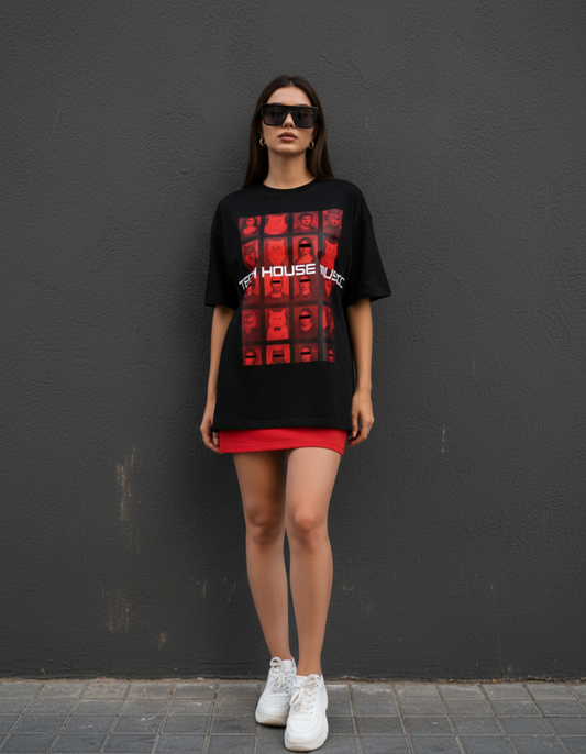Masculogue® „Red Night Stream“ – Oversized Shirt