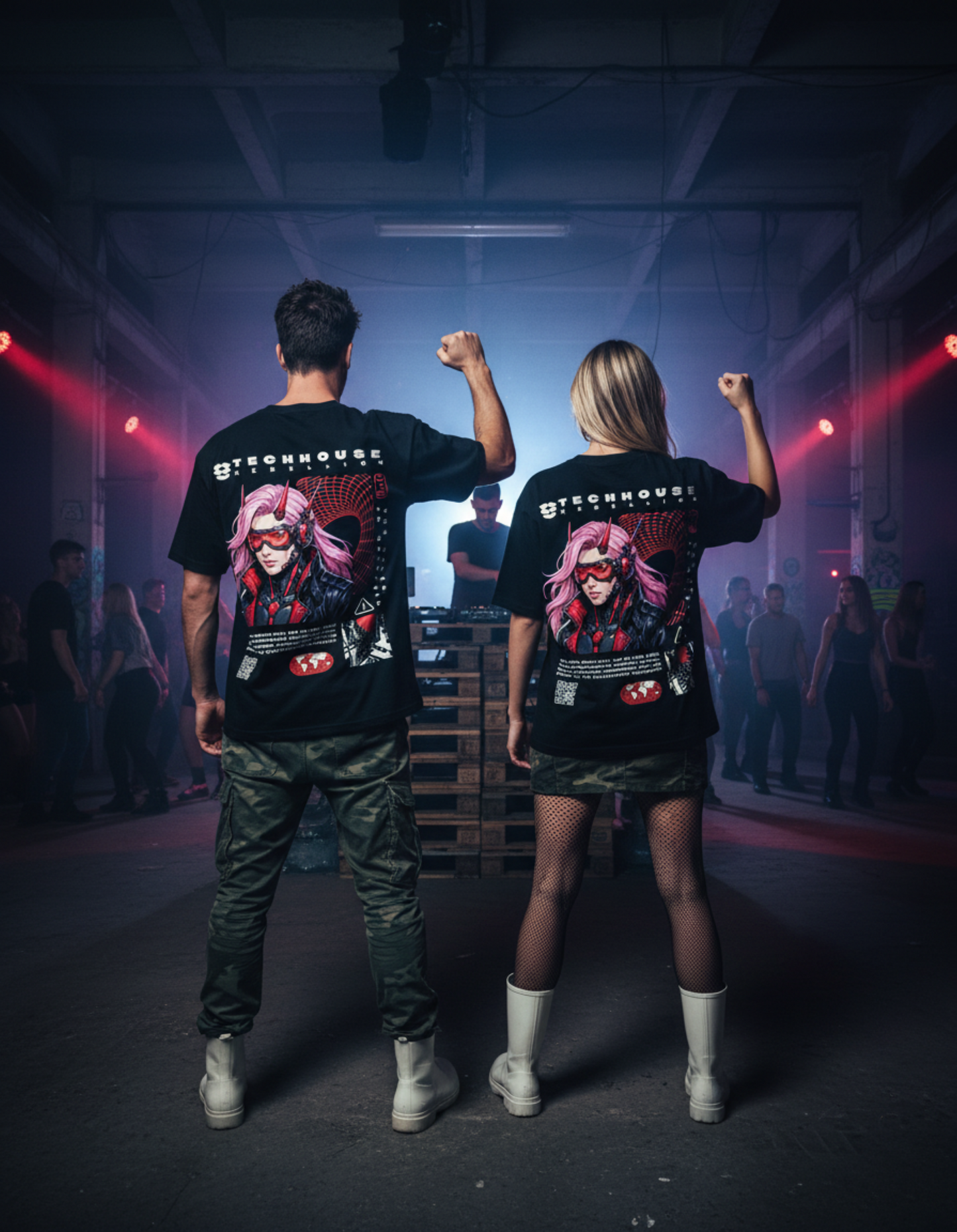 Masculogue® „Techhouse Rebellion Girl“ – Oversized Shirt (Unisex)