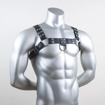 Gothic Leather Suspender Men'S Underwear Sexy Chest Straps Bondage Harness Bdsm Adjustable Cosplay Sexy Orgy Costume Tops