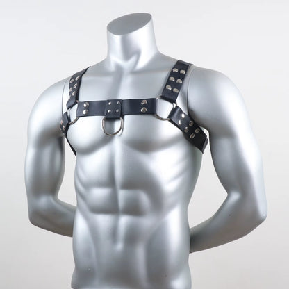 Gothic Leather Suspender Men'S Underwear Sexy Chest Straps Bondage Harness Bdsm Adjustable Cosplay Sexy Orgy Costume Tops