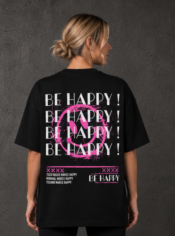 Masculogue® “Be Happy” – Oversized Shirt (Unisex)