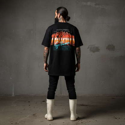 Masculogue® „Techno Synthwave“ – Oversized Shirt