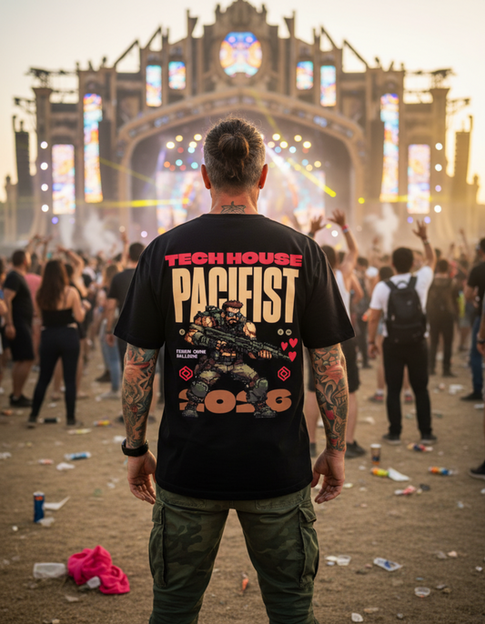 Masculogue® „Tech House Pacifist Soldier“ – Oversized Shirt (Unisex)