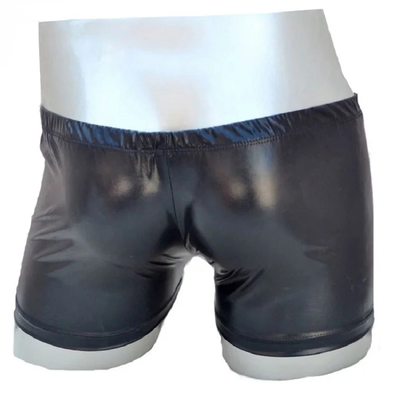 Faux-Leder-Boxershorts mit Ring