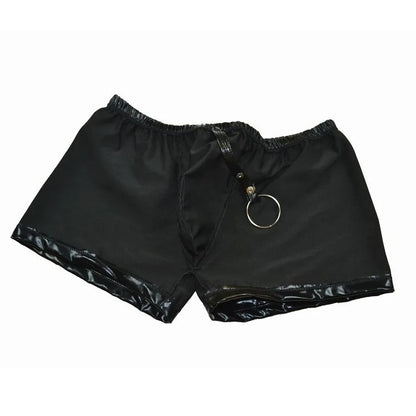 Faux-Leder-Boxershorts mit Ring