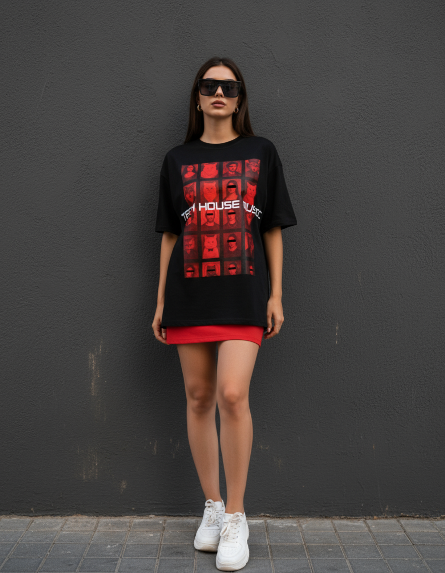 Masculogue® „Red Night Stream“ – Oversized Shirt