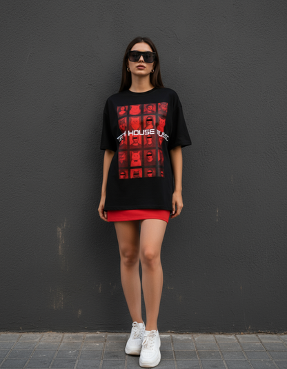 Masculogue® „Red Night Stream“ – Oversized Shirt