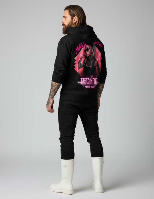 Masculogue® „Techno Party Night“ – Premium Hoodie