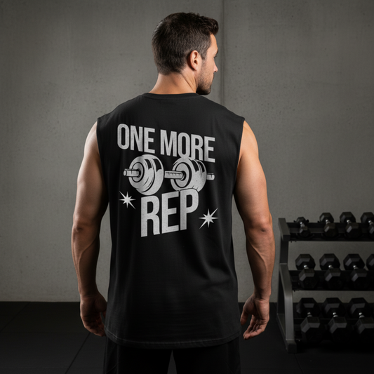 Masculogue® „One More Rep“ – Oversized Sleeveless Tee (Unisex)