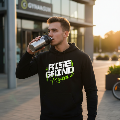 Masculogue® „Rise Grind Repeat“ – Premium Hoodie (Unisex)