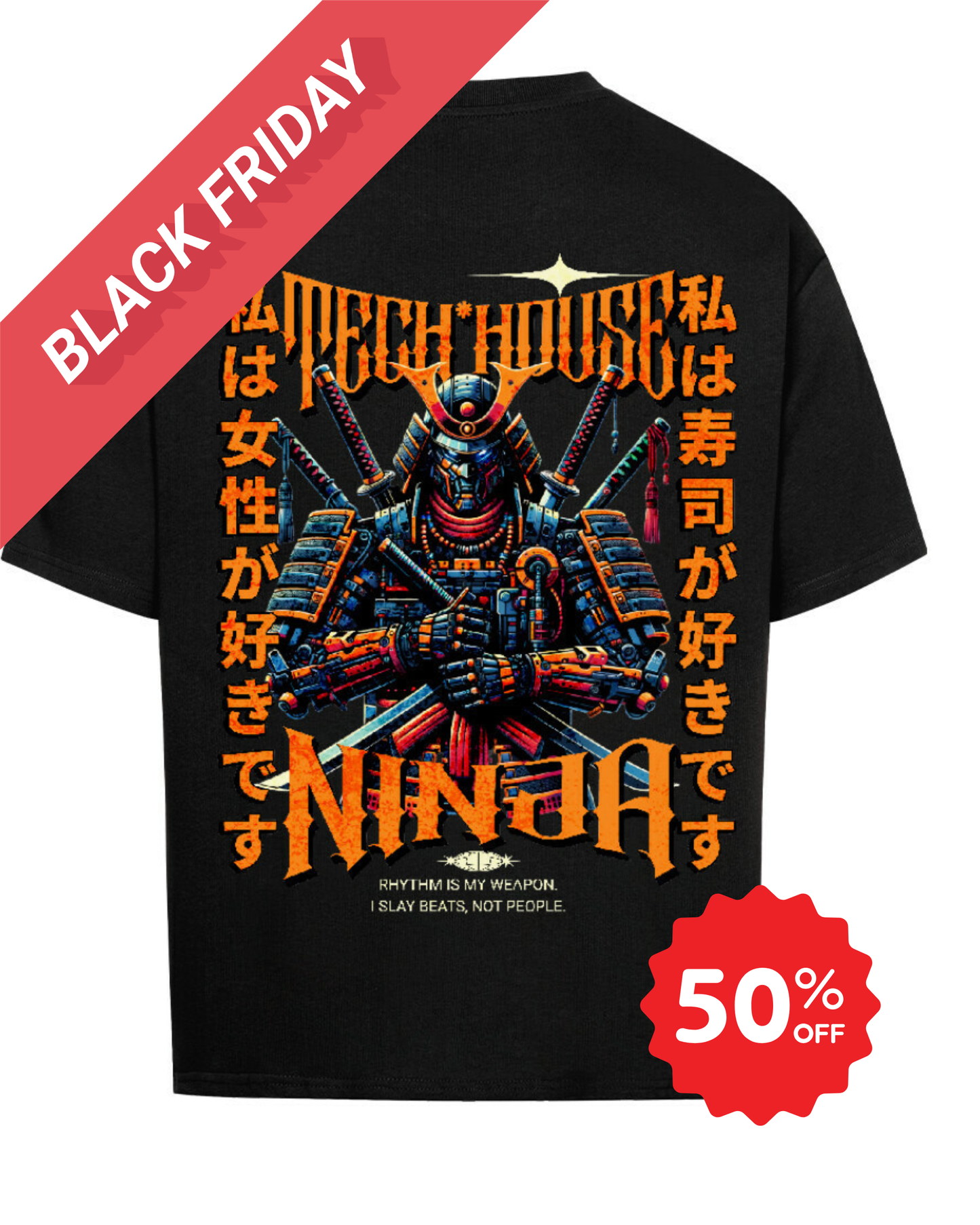 Masculogue® „Tech House Ninja“ – Oversized Shirt