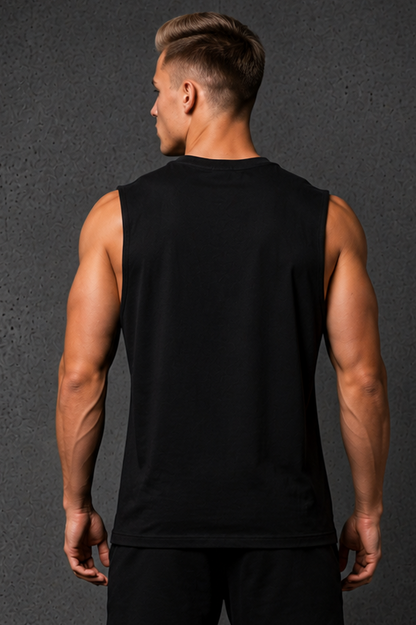Masculogue Core Oversized Tanktop Vorderansicht – ärmelloses Gym Tanktop